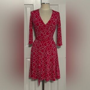 41 Hawthorn Pink Faux Wrap Dress with Tie Belt Size  Small